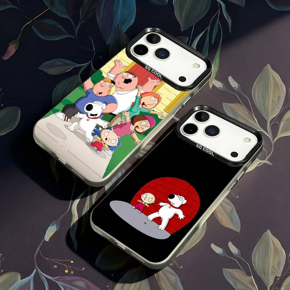 

Family G-Guy P-Peter Phone Case For iPhone 17,16,15,14,13,12,X,8,Pro,Max,Plus,E,SE4,Air,Mini IMD Matte Black