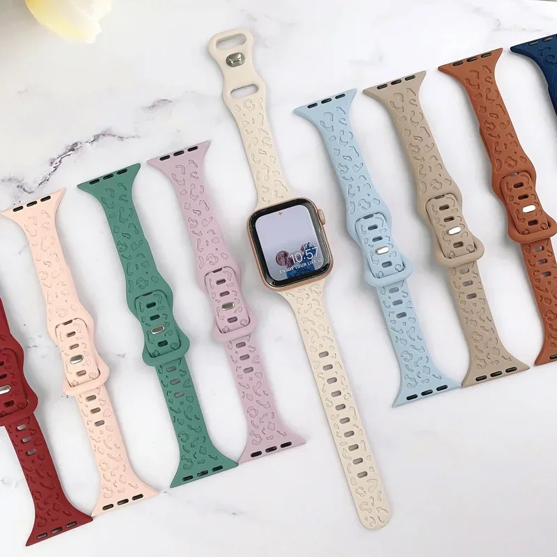 Banda delgada para Apple watch Correa 40mm 44mm 41mm 45mm 49mm 38mm 45 pulsera de silicona correa iWatch serie 8 5 se 6 7 3 Ultra correa