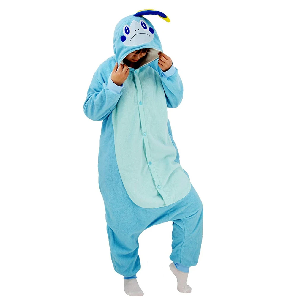 Adult Halloween Onesie Blue Cartoon Pajamas For Women Animal Kigurumi Pyjamas Homewear Cosplay Party Costume