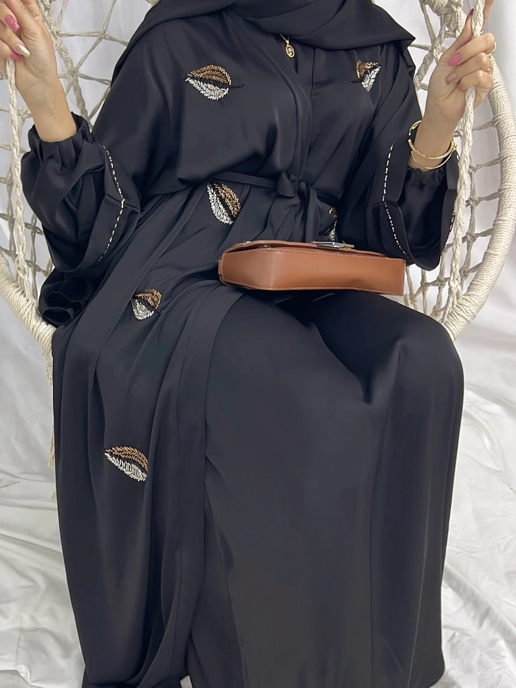 Eid Party muzułmańskie otwierana Abaya sukienka kobiety Ramadan Mubarak dubaj turcja Islam szata kaftan Marocain Femme Musulmane Vestidos 2023