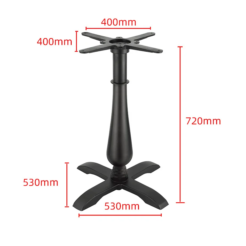 花瓶の形の黒鋳鉄テーブルフレームレストランカクテルタブ、バーテーブル金属脚、ヴィンテージデスク金属ブラケット