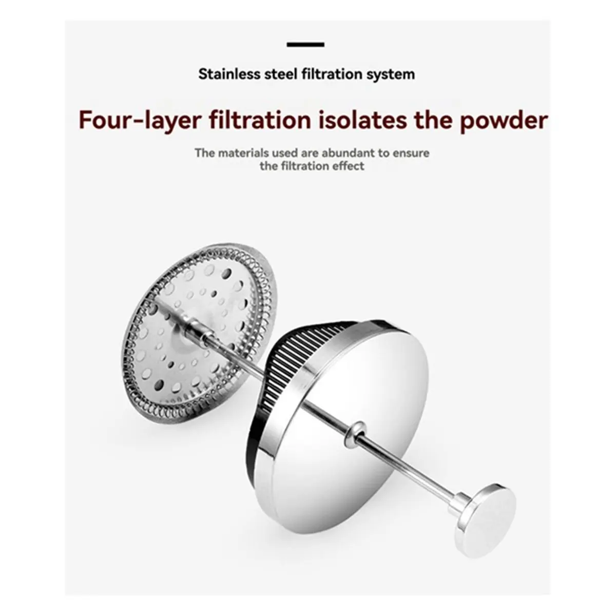 

2026 New Stainless Steel Tea , Filter Rod, French , Coffee Maker, Pressure Plate, Base Plate, and Accessories