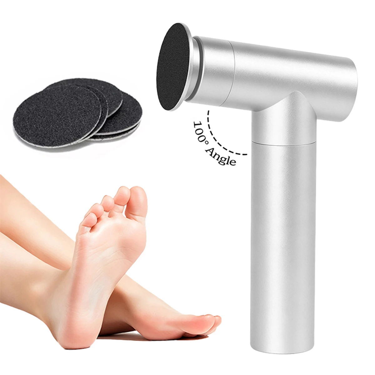 Professional Foot Callus Remover for Feet Electric Rechargeable Foot File Feet Care Perfect for Dead for Salon & Home Silver