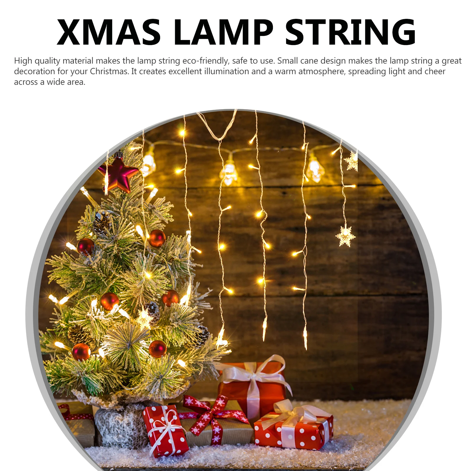 

1pc Led Christmas Lamp String Snowflake Shape Decorative Hanging Light For Party Xmas Tree Restaurant Decoration String Light
