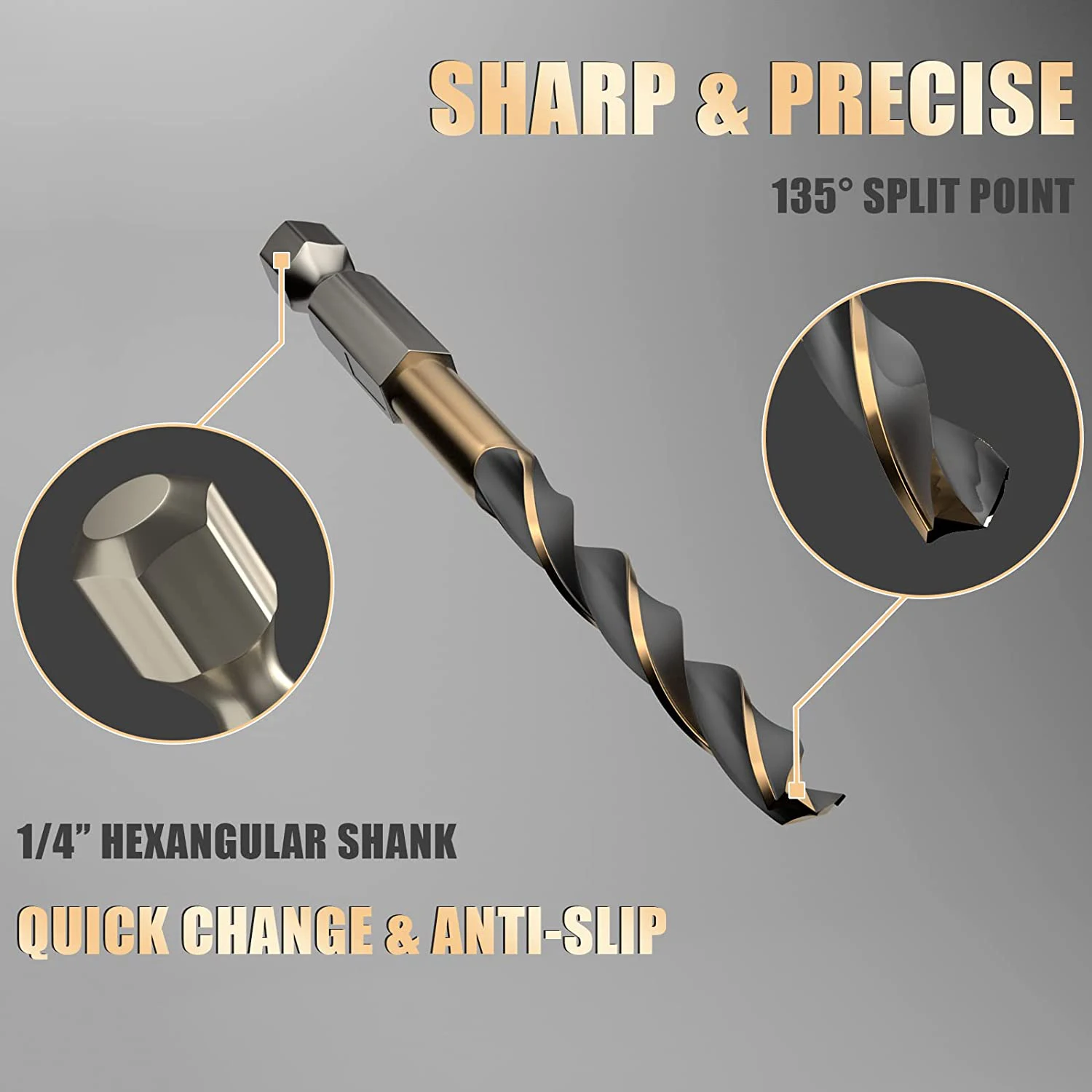 육각 생크 코발트 메트릭 비트 세트, 빠른 변경 HSS 임팩트 드라이버, 금속용 육각 비트, 13 개