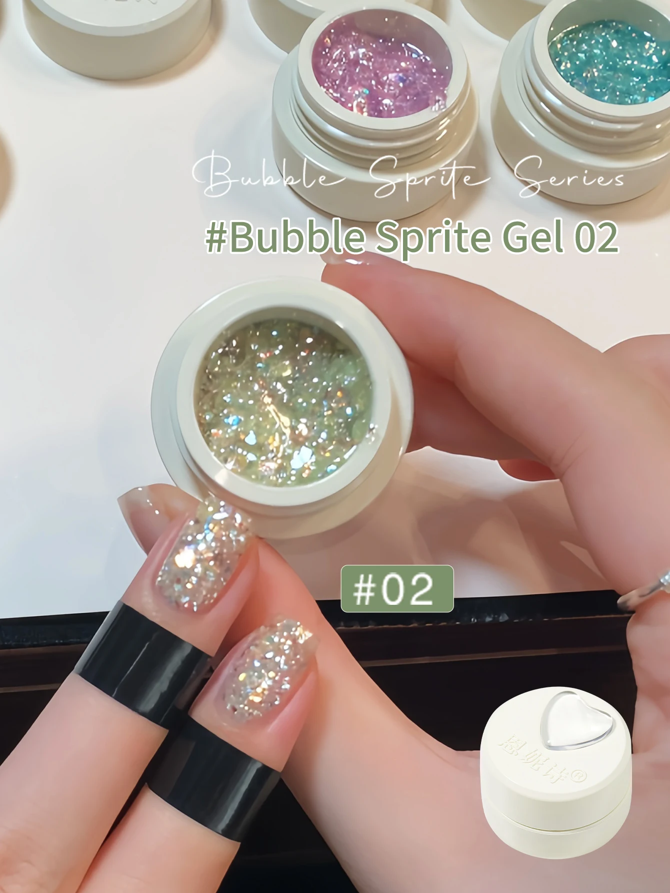 5g Bubble Star Pailletten-Glitter-Gel-Nagellack, Reflektierender Glitter Soak-Off Semi-Permanent Nagelkunst-Lack, Sommer Damen Salon – Detail 2