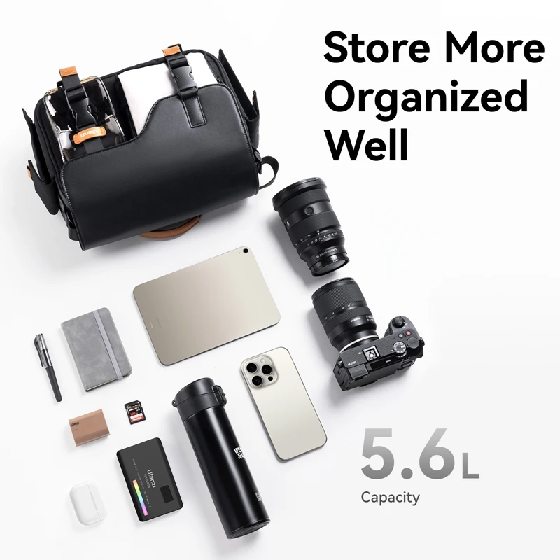 Bolsa para câmera Ulanzi MS12 5,6L alça ajustável extensível com compartimento interno para lentes de drones DSLR Snoy Tablet bolsa de ombro