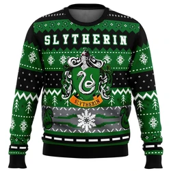 Slytherin House Ugly Christmas Sweater Men Women Pullover Round Neck Long Sleeve Top Christmas Clothing 2025 New Sweatshirt