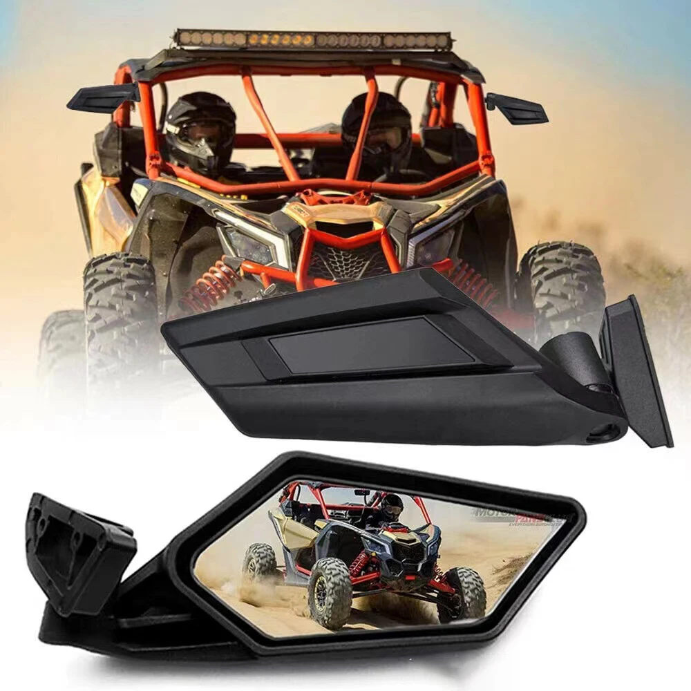 

1 Pair UTV Rear View Mirrors Adjustable for Can Am Maverick X3 MAX Polaris