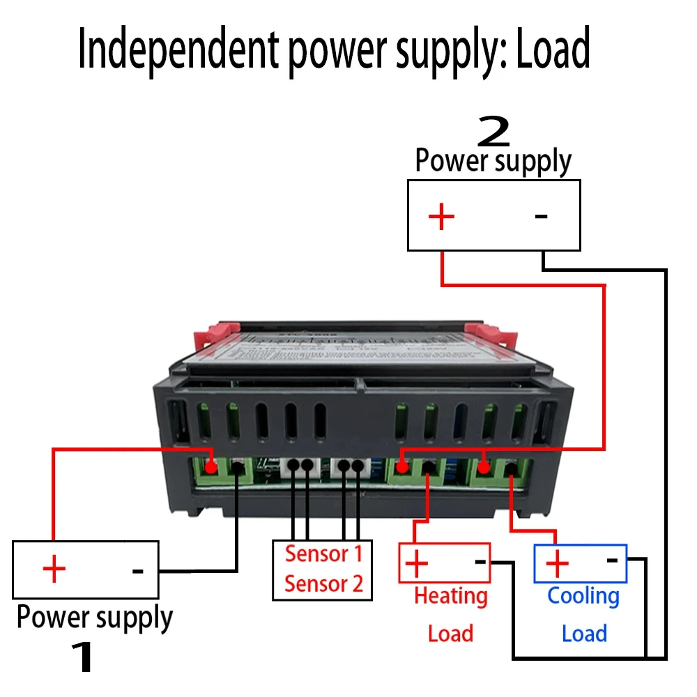 STC-3008 Digital Temperature Controller AC 110V 220V DC 12V 24V Dual Hygrometer Heating Cooling Two Relay Output AC Relay