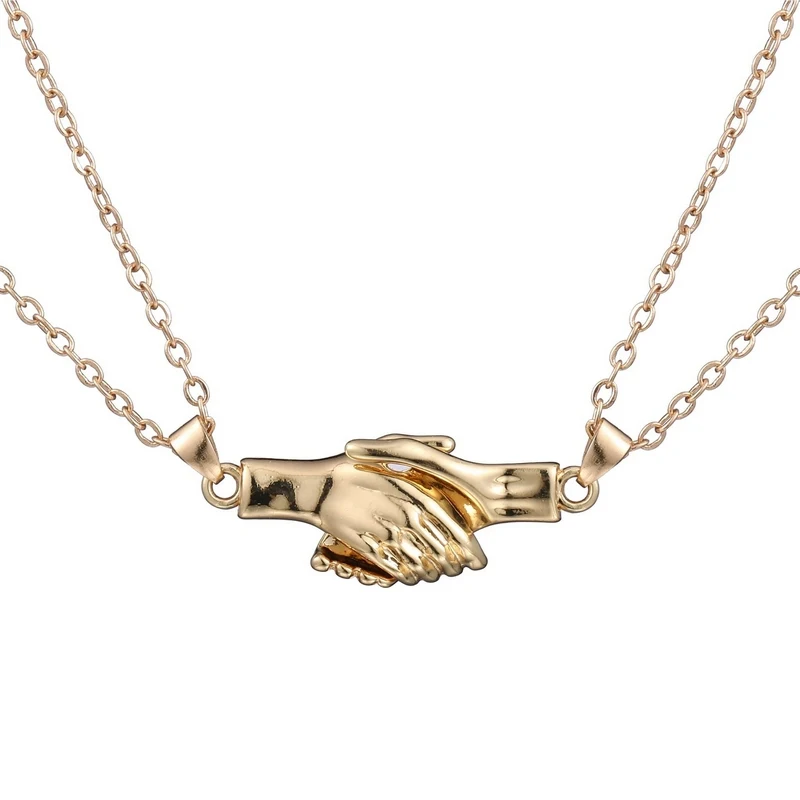 2pcs/Set Hand Magnet Attracts Couple Necklace Rope Chain Pendant Jewelry Lover Gift for Women Men Wholesale