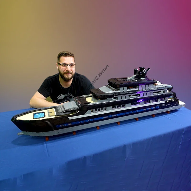

MOC Large Luxury Yacht Building Block Warship Model Technical Brick Set DIY Assembly Creative Kids Toys Christmas Gifts