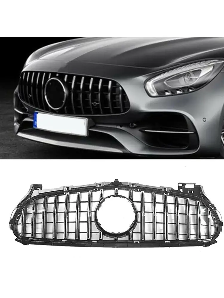 Voor Mercedes-Benz AMG GT S W190 C190 R190 GTS 2015-2017 GT40 GT53 GTC 63 Coupe 2-Deur Grille Grill Bovenste Bumper Hood Mesh - afbeelding 2