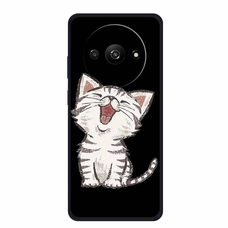 6.71" For Xiaomi Poco C61 Case Anti-knock Silicone Black Soft Back Cover Case For Poco C61 Phone Case C 61 PocoC61 Cute Cartoon image 2