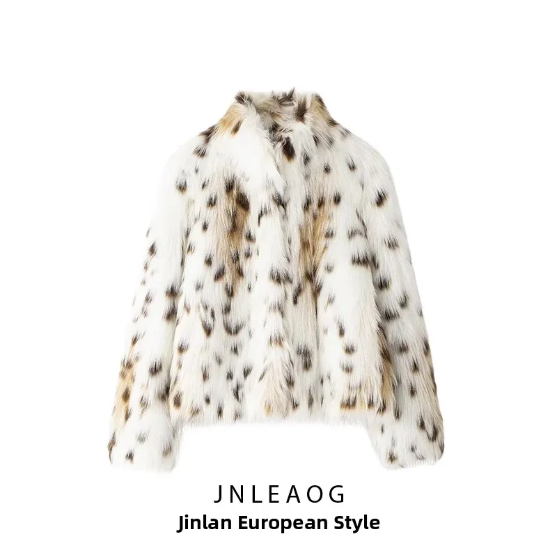 

Faionable Artificial Fur Effect Jaet Women's Design Outerwear Autumn New Sle Street Sle Long Sve Loose Fit Coat