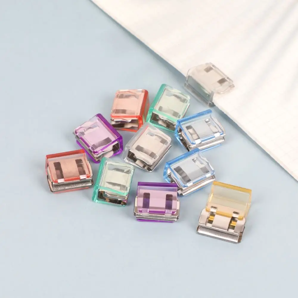 New Morandi Color Letter Paper Clip Multi-function Transparent Test Paper File Folder Plastic Push Clip School Office