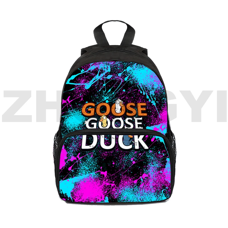 Korean Version College Style Goose Goose Duck 3D Backpacks Vintage Laptop Backpack Study Boy Schoolbags 16 Inch Crossbody Bag image 5