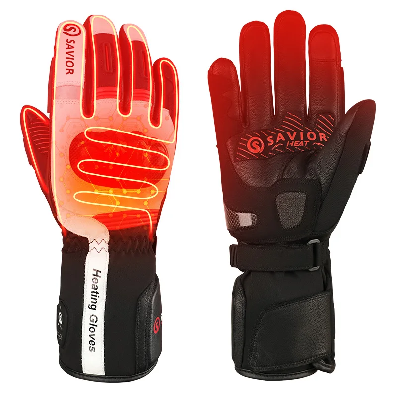 Winter Motorcycle Gloves Touchscreen Rechargeable Electric Heated Riding Motorcycle Gloves for Men - view 3