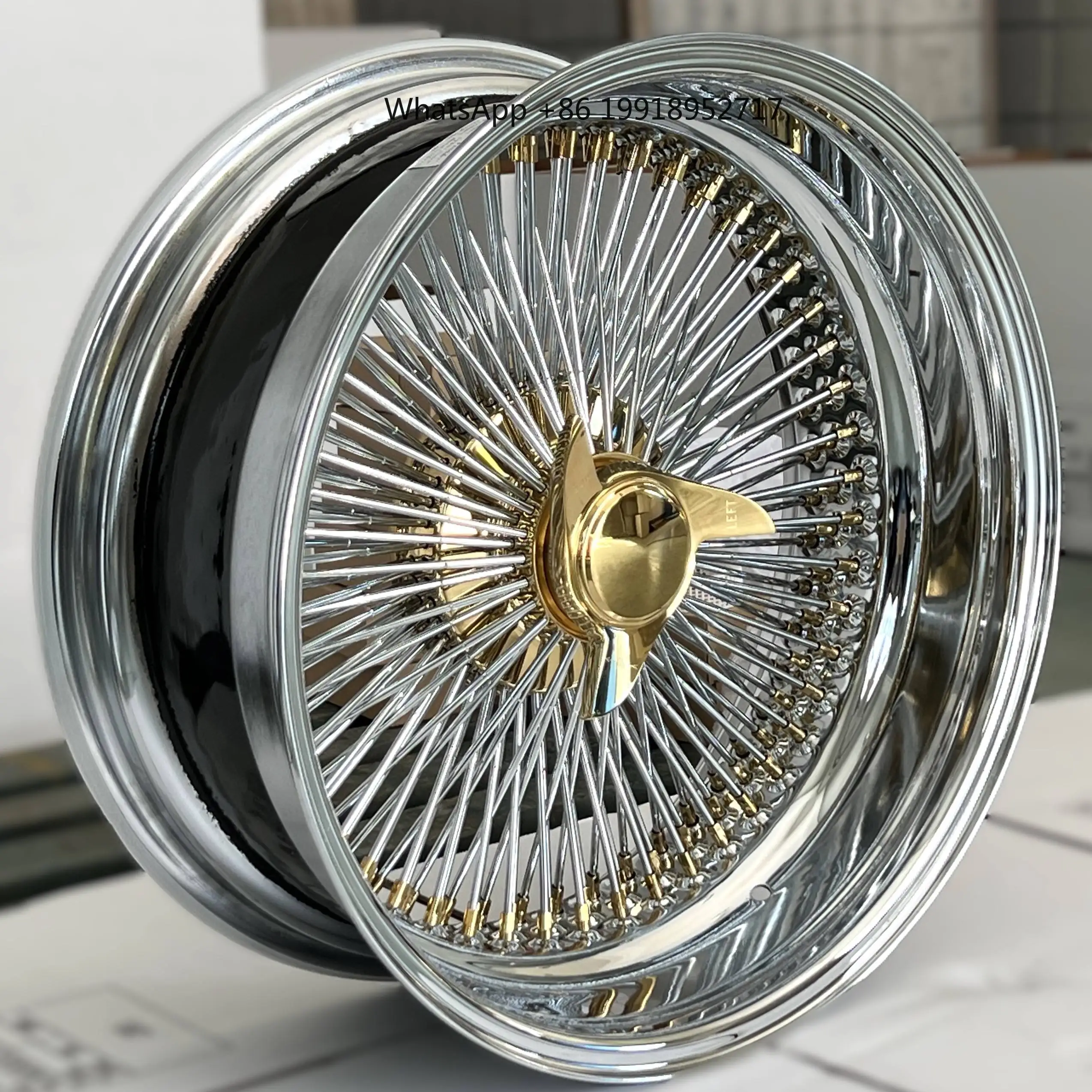 Classic Rim Knock Off Staggered 20 22 Inch Silver Wire Wheels Multi Spoke Classic Automobile Aftermarket Custom Rims JJ1574