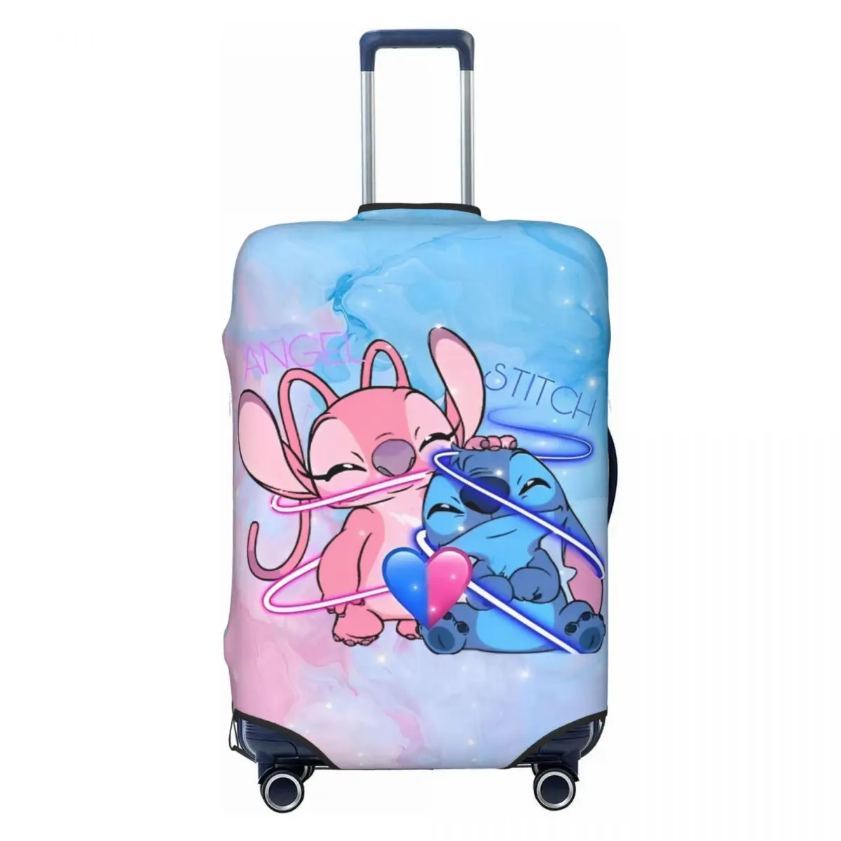 MINISO Stitch Custom Graphic Printing Suitcase Cover Travel Protector Vacation Practical Luggage Accesories