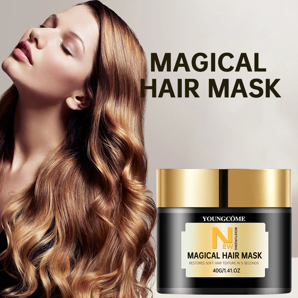 

Magic Hair Mask Repair Damage Frizzy Treatment Scalp Hair Root Shiny Balm Straighten Soft Hair Care for All Hair Type
