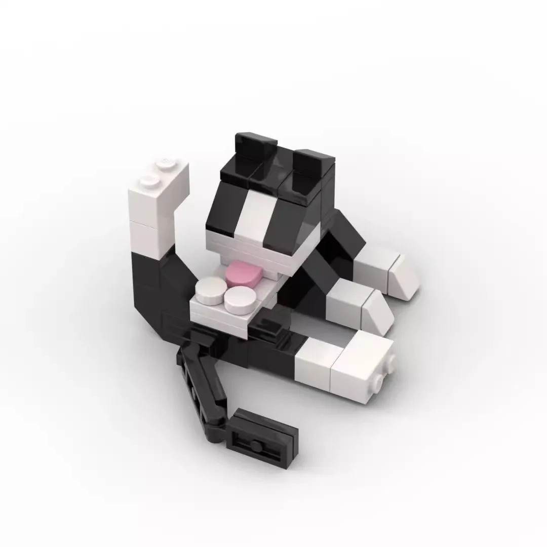 

60 шт., серия животных MOC, кирпичи, фигурки кошек, сделай сам, строительные блоки, сборка, модель, развивающие игрушки для мальчиков и девочек, детский подарок на день рождения