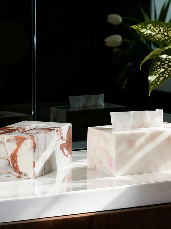 

Modern mat l Marble Atray Luxury Sample Room Home Decor Square Tissue Box Marble Atray Tissue Box
