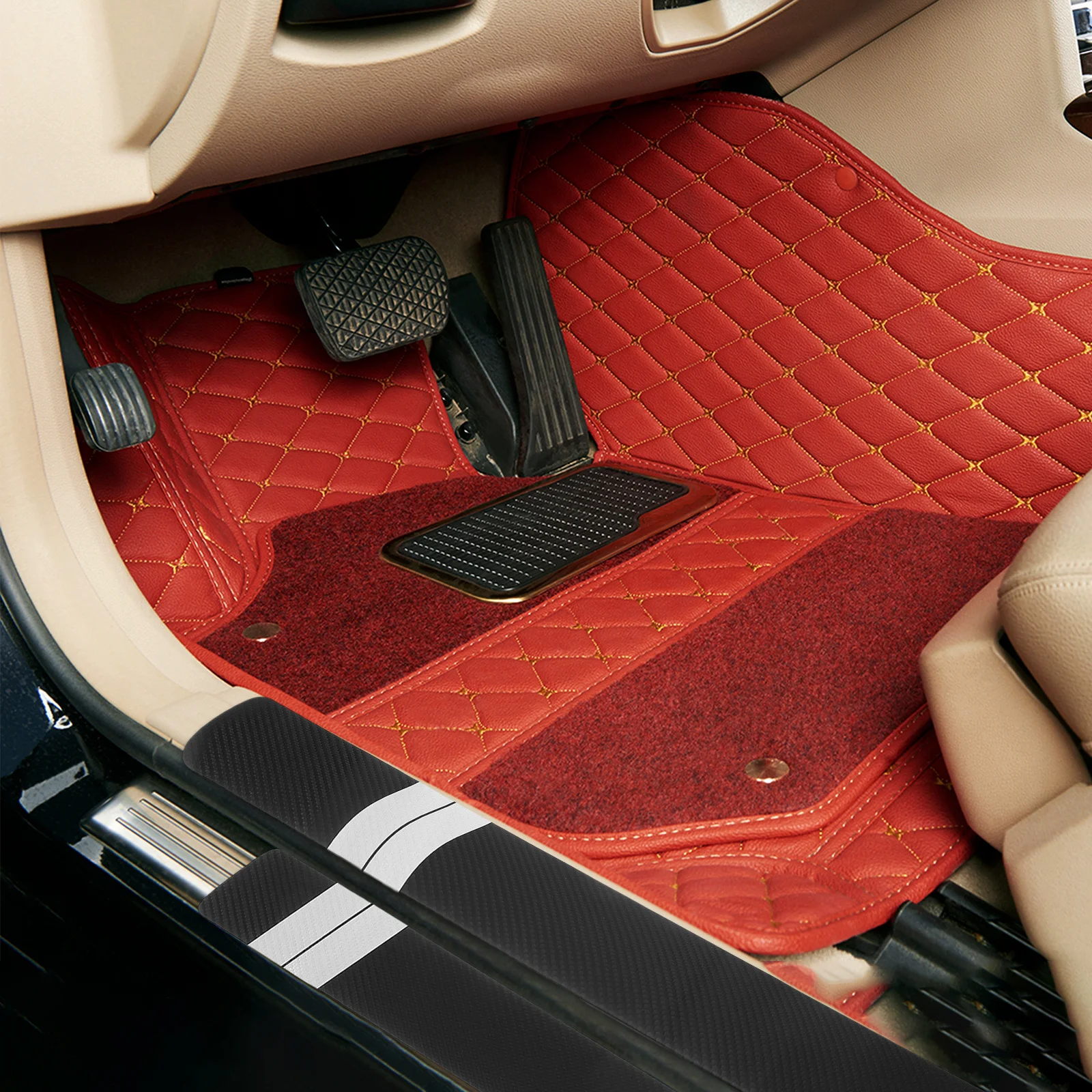 

4 шт., защита на порог автомобиля, защита из искусственной кожи, универсальная накладка на порог автомобиля, защита от царапин, накладка для внедорожника