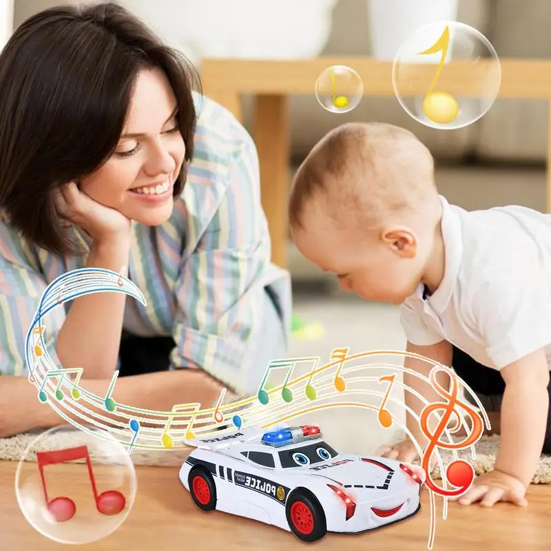 รถของเล่นตำรวจสำหรับเด็กผู้ชายรถหุ่นยนต์ของเล่นมีไฟ LED รถตำรวจรถเชิงสร้างสรรค์แบบโต้ตอบสำหรับเด็กหญิงเด็กชายเด็ก