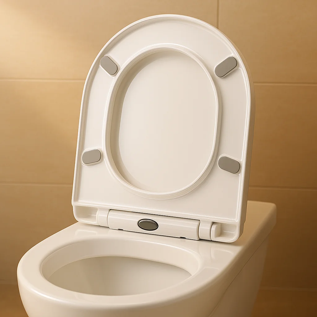 

Standard Replacement Toilet Seat, Universal Plastic Toilet Lid, Easy Mount for Household Bathroom Toilets