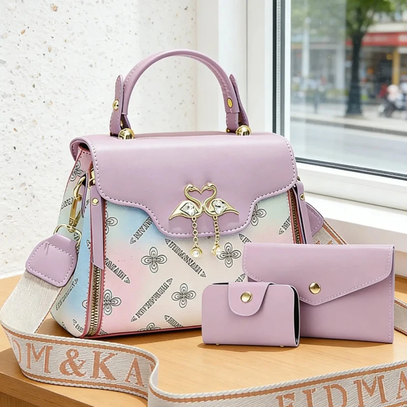Women's Gradient Print Crossbody Shoulder Bag, High-Quality Fabric, Multi-Color Options, Casual Versatile Purse for All Seasons