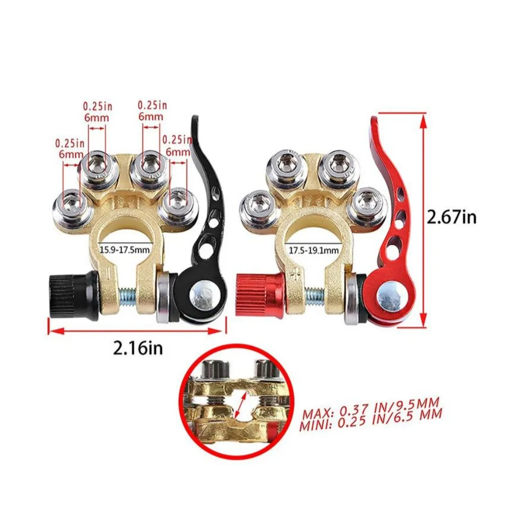 1Set Car Battery Terminal Quick Disconnect Auto Cables Connectors Wire Cable Shut-Off Connectors wiring terminal Car Accessories