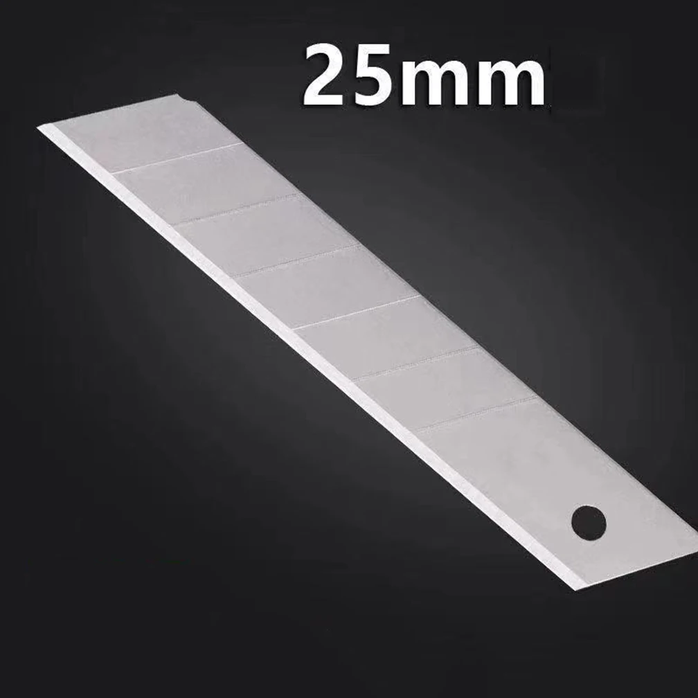 50PCS/1Set 25MM Knife Blade for Utility Knife Replacement Home School Art Handicraft Paper Box Cutting Carbon Steel Blades DIY