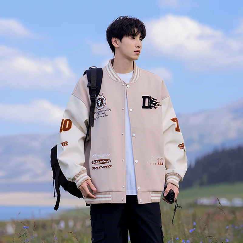 

Men's Outdoor Sports Casual Comfortable Baseball Jacket Fashionable Trendy in Spring and Autumn Cool Loose Comfortable Jacket