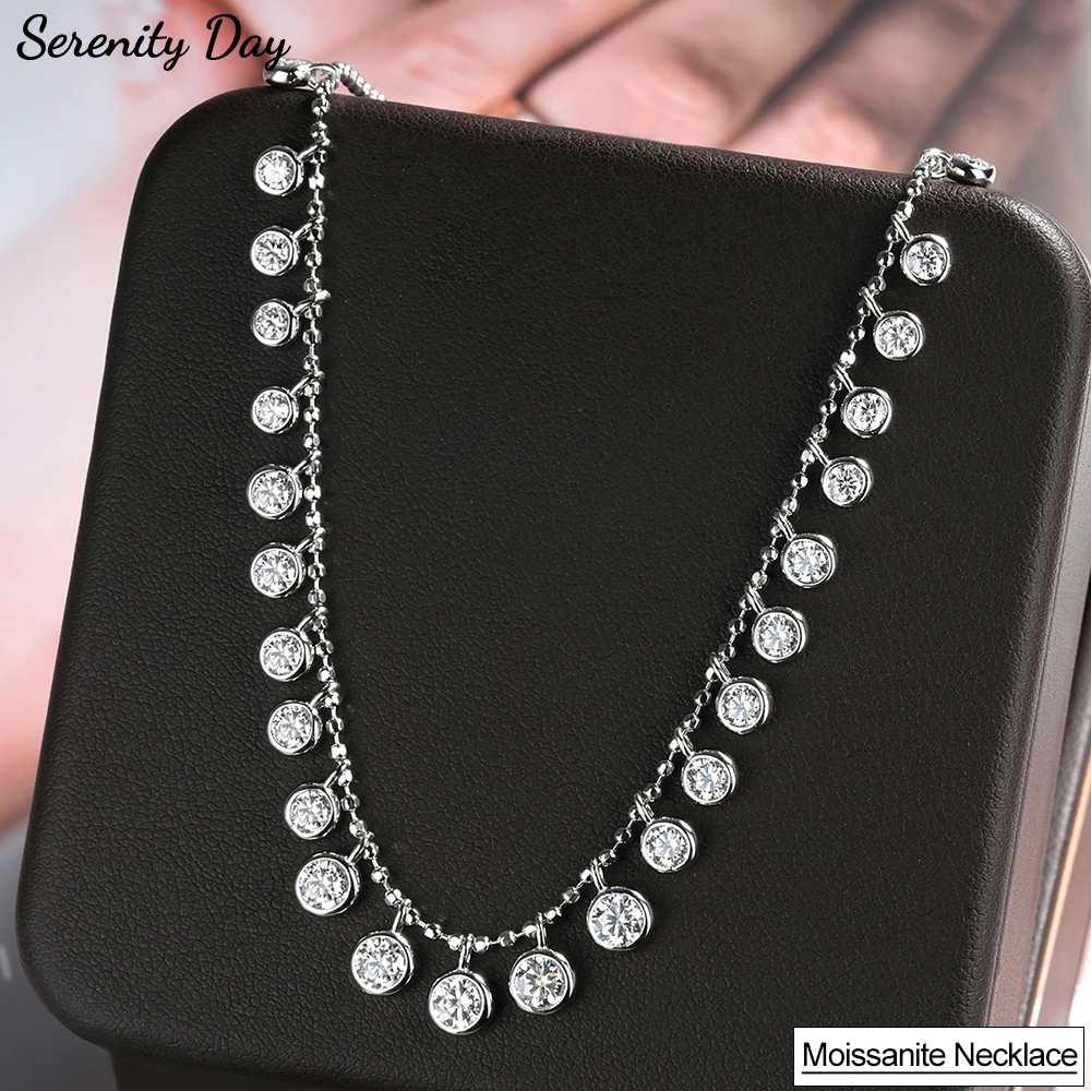 

Ожерелье Serenity 4,5 карата D с муассанитом и пузырьками для женщин, подарок, однотонное серебро s925, сверкающее лабораторное ожерелье с бриллиантами из гипсофилы, ювелирные изделия
