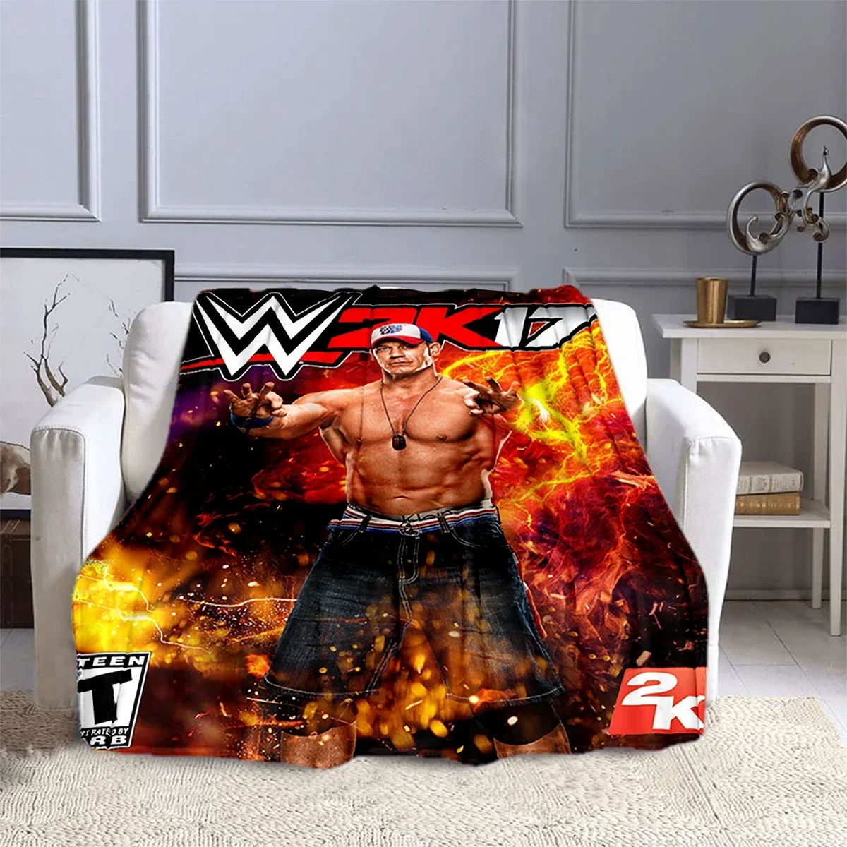 W-WWE World Wrestling LOGO TV GAME Blanket Children's Blanket High Quality Flannel Blankets Soft Comfortable Home Travel Blanket