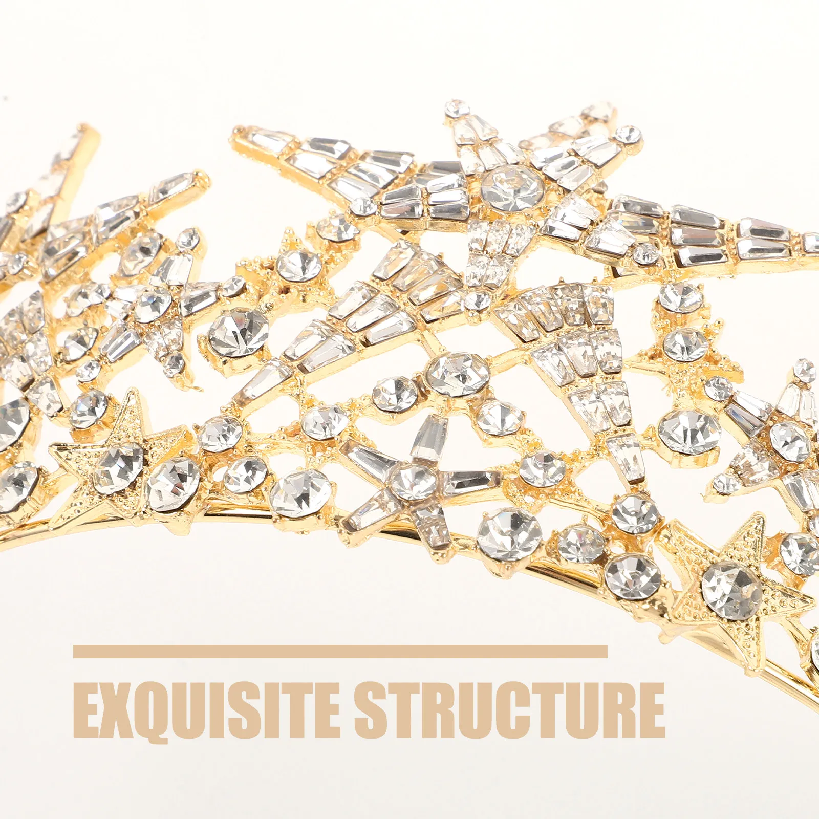 

1Pcs Alloy Water Crystal Crown Headband for Bride Wedding Ceremony Festive Party Cosplay Photo Shoot Hair Decoration Noble