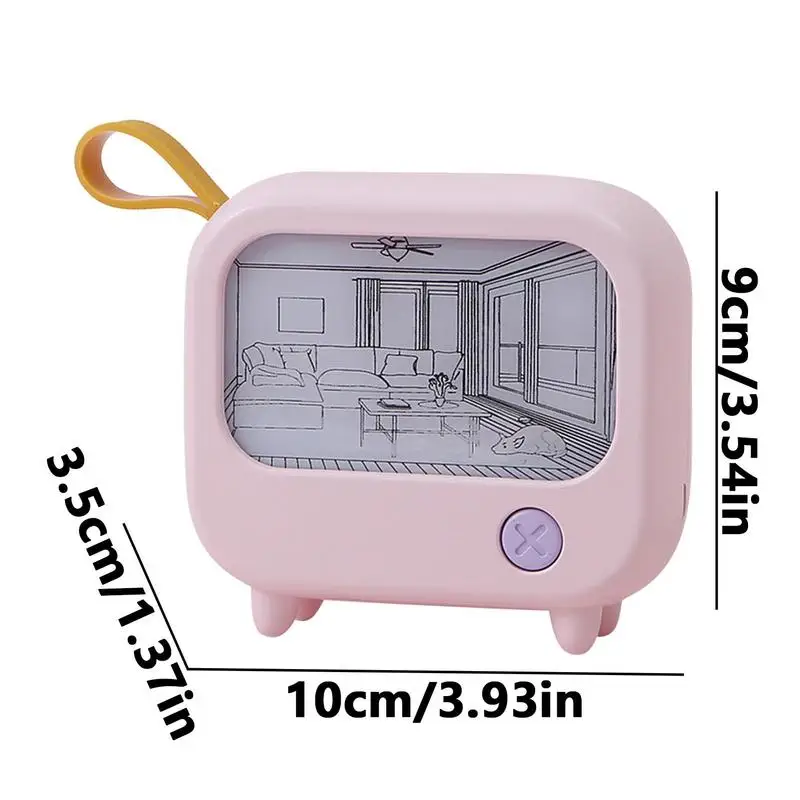 TV Painting Night Light Led Cute Child Learning Table Lamp Room Home Decoration Atmosphere Lighting Mini Desktop Birthday Gift