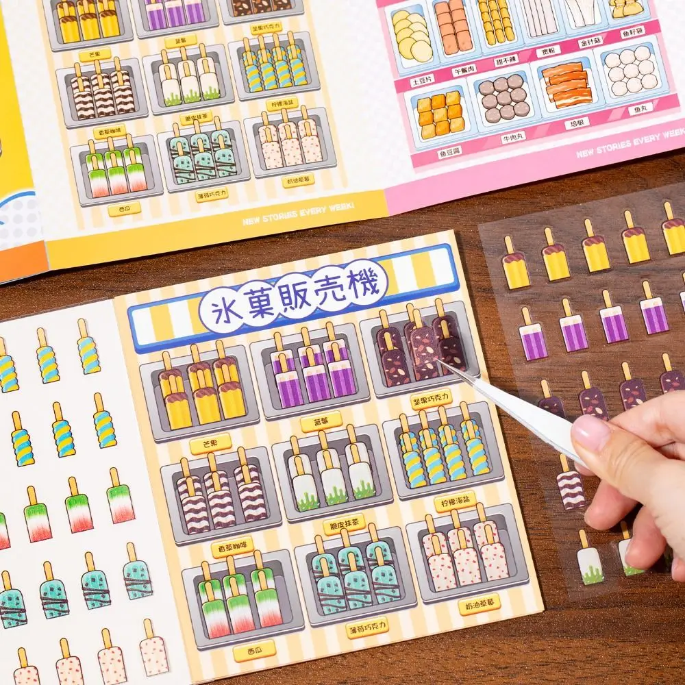 

Daily Life Miniature Landscape Sticker Collection Cartoon Visual Stacking 3D Landscape Sticker Book DIY Cabin Scene Sticker