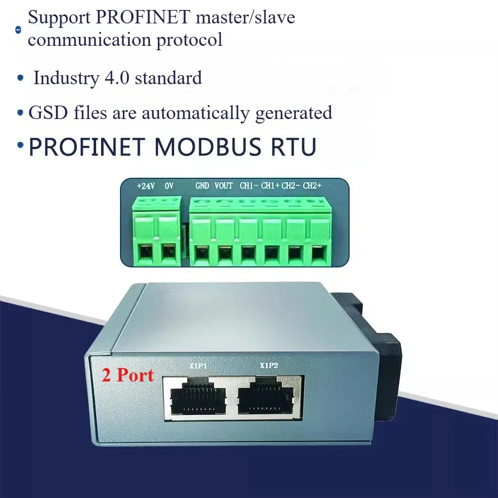 Profinet Remote IO Weighing Module RJ45 Port Automatically Generates GSD Files Compatible with Siemens S7-200Smart/300/1200/1500
