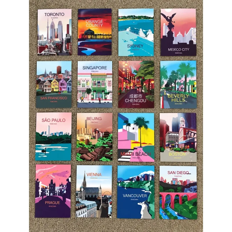 1Pc Famous City Travel Sticker Waterproof Vinyl Car Decal Landmark Souvenir Luggage Suitcase Laptop Motorcycle Auto Decoration