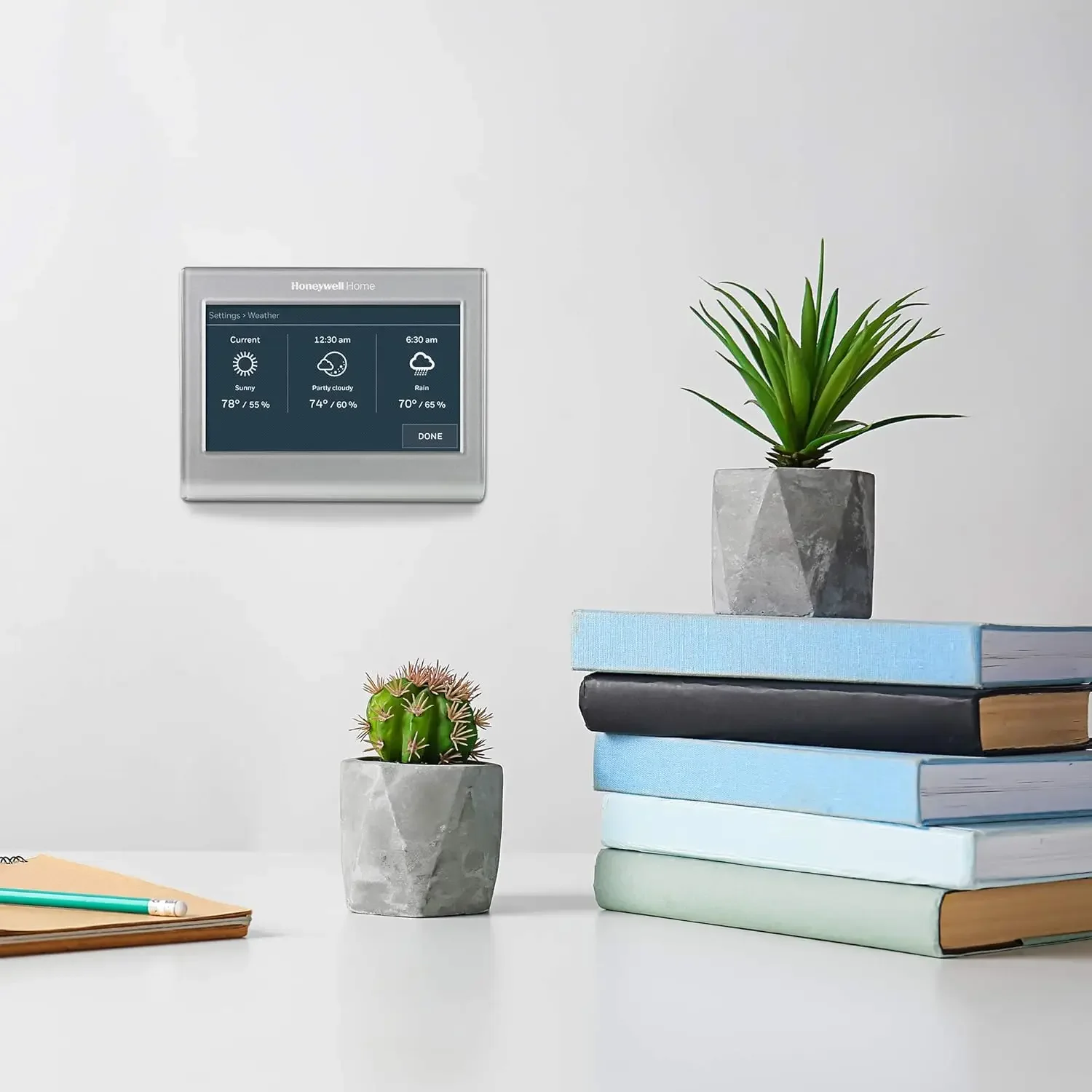 RTH9585WF1004 Wi-Fi Smart Color Thermostat, 7 Day Programmable, Touch Screen, Energy Star, Alexa Ready, Gray image 2