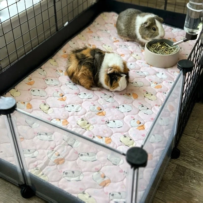Forro para Jaula de Conejillo de Indias, Alfombrilla Absorbente Lavable, Impermeable, de TPU de 4 Capas, Reutilizable, para Conejos, Hámsteres y Mascotas Pequeñas, Redonda