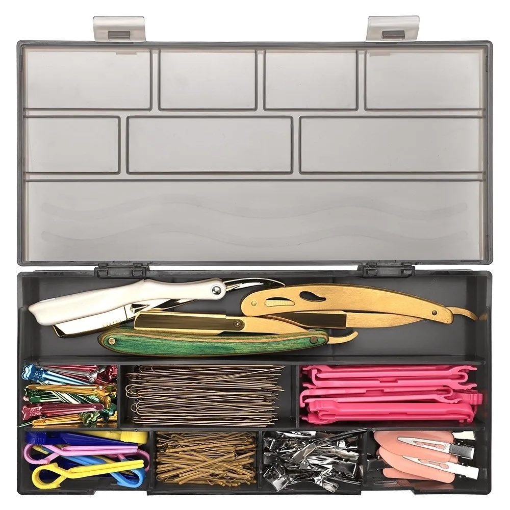 

Large Capacity Barber Tools Storage Box Adjustable Container Hair Clips Combs Storage Case Space Saving Fashion