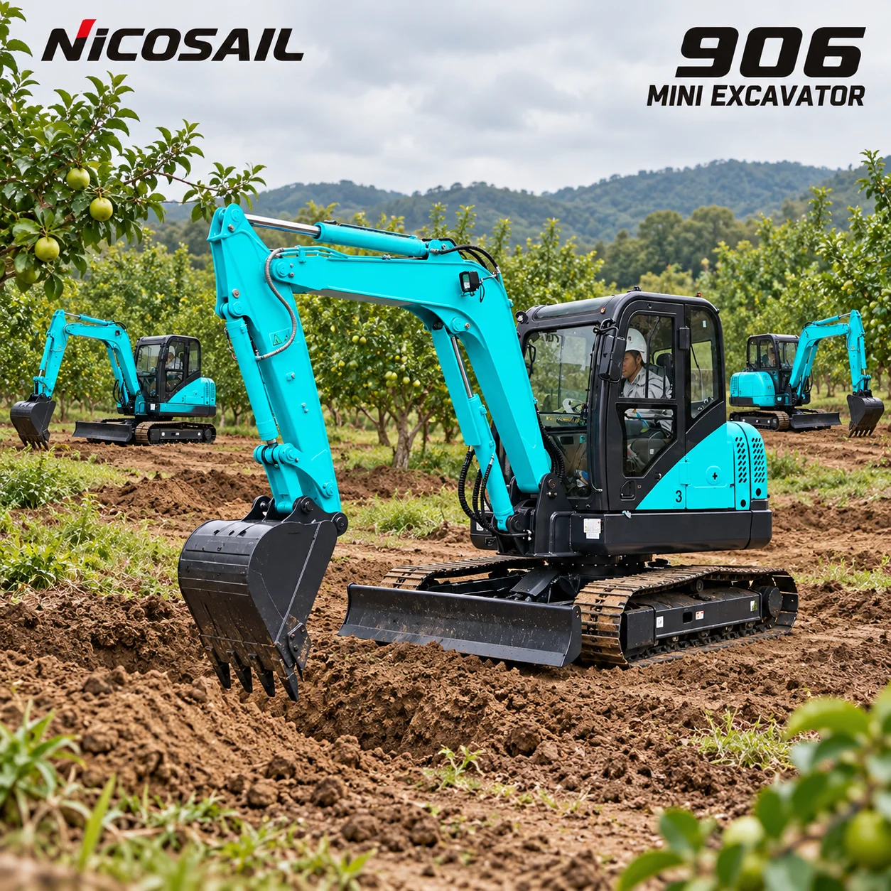 Kompakt Kettenbagger Hydraulic Crawler Excavator with Cabin and Front Dozer Blade for Sale