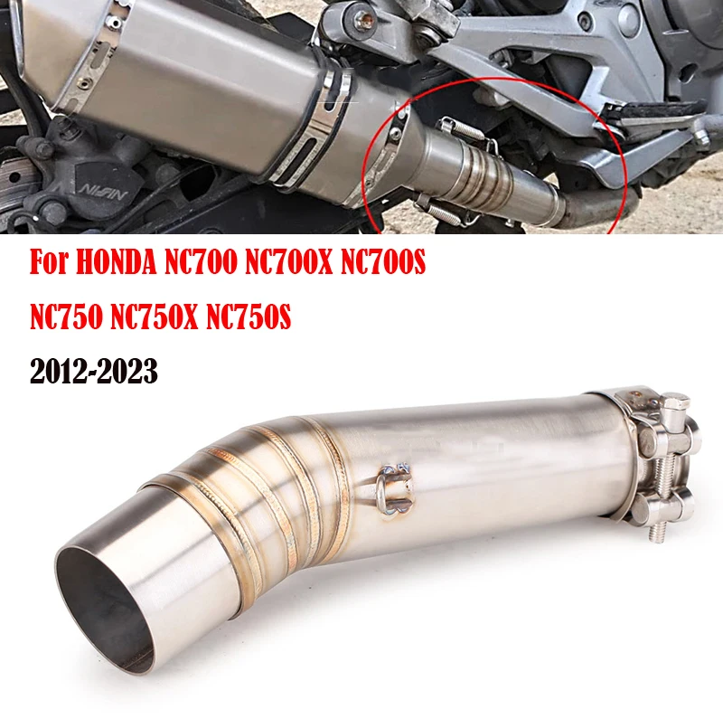 51 mm Schnittstelle Slip on Motorrad-Auspuffrohr Escape Moto Middle Link Tube für Honda NC750 NC 700 750 NC700 2012–2023