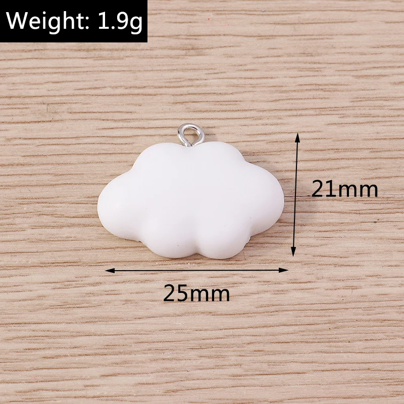 10 Stück 26x21mm Niedliche Bunte Harz-Wolken-Anhänger für Schmuckherstellung, Ohrringe, Halsketten, Armbänder, DIY-Bastelzubehör – Detail 12