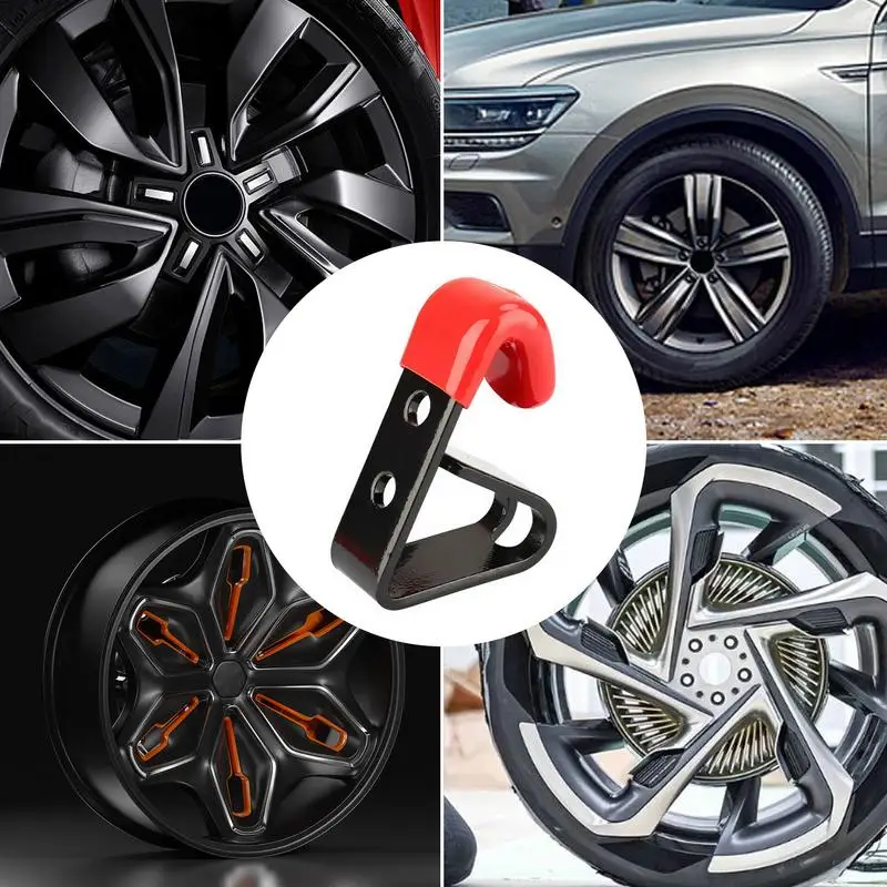 Tire Wheel Rim Hub Hanging Metal Hook Wall Mounted Racing Hook Car Rim Display Stands Wheel Rim Wall Holder Exterior Car Parts
