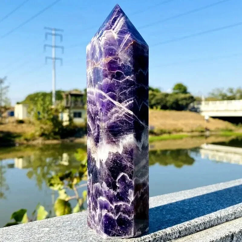 Beautiful Large Dream Amethyst Wand Natural Crystal Energy Tower Healing