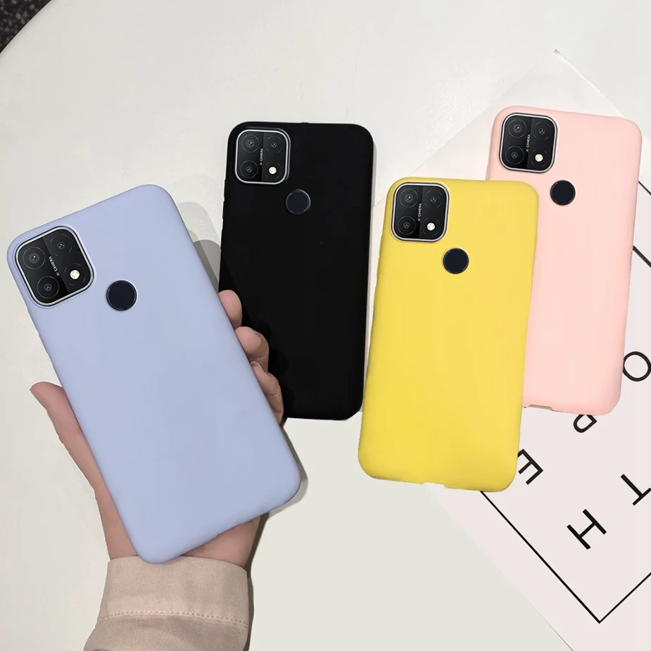 For Oppo A15 Case Oppo A15s Cute Candy Silicone Matte Back Cover For Oppo A15 CPH2185 Phone Cases OppoA15s A 15 s CPH2179 Bumper